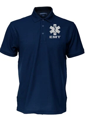 EMT Easy Care Polo with Reflective logos on left chest and back - Image 1 of 4