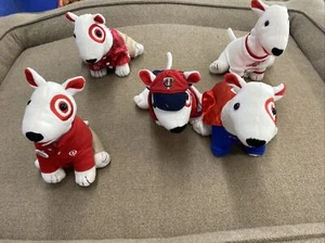 Lot of 5- Target 7” Plush Collectible / Rare Bullseye Dogs - Picture 1 of 7