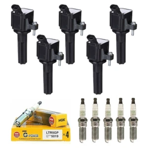 New Set of 5 Ignition Coils & NGK G-Power Spark Plugs for Chevy GMC Hummer L5 - Picture 1 of 10