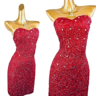 Vintage VTG 90s beaded dress Scala Dress Strapless - Image 1 of 4