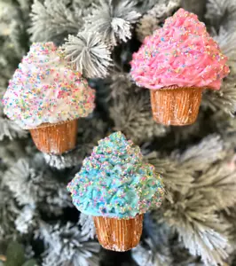 Cupcake in schiuma con appendiabiti decorazione natalizia decorazione vacanze per tutte le occasioni - Foto 1 di 5