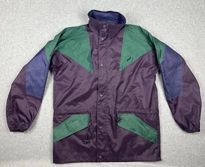 Huski Explorer Vintage Waterproof Hooded Rain Coat Spray Jacket Size L Purple - Image 1 of 4