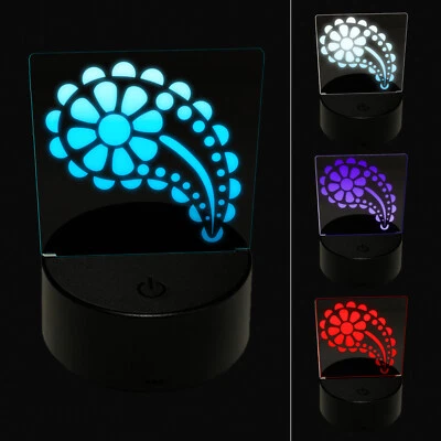 Cute Sweet Daisy Paisley 3D Illusion LED Night Light Sign Nightstand Desk Lamp - Image 1 of 4
