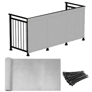 35in Gray Privacy Balcony Screen Fence Screen Patio Deck Fabric Shade Net Cover - Picture 1 of 11