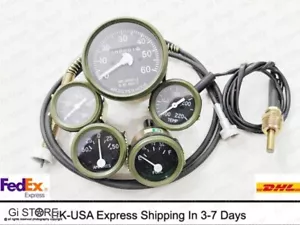 Willys MB Jeep Ford GPW Gauges Kit - Miles Speedometer Temp Oil Fuel Amp-OLIVE - Picture 1 of 5