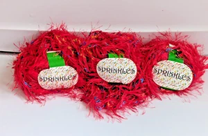 SPRINKLES Yarn #4172 Red FINE ITALIAN EYELASH Crafts Accessories - Picture 1 of 2