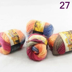SALE 4BallsX50gr Warm Colorful Rugs Knitting Wool Blankets Crocheted Yarn 27 - Picture 1 of 12