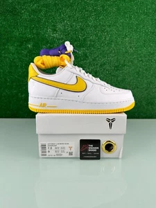 Size 7.5M/9W - Nike Kobe Bryant x Air Force 1 Retro QS Low Lakers Home - Picture 1 of 3