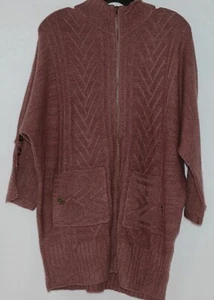 Chaqueta con cremallera para mujer Simply Noelle Brand JCKT222SM tejida malva talla pequeña - Imagen 1 de 9