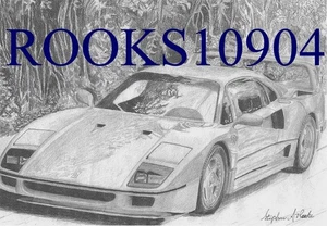 Ferrari F40 SPORTS CAR ART PRINT - Picture 1 of 1