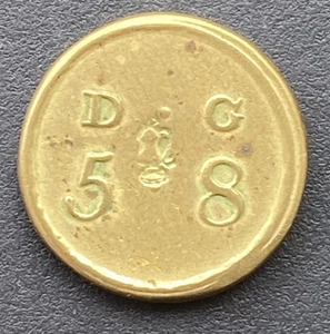 Moneda de latón 1776 Jorge III Guinea peso 5d 8g lote georgiano G88 - Imagen 1 de 3