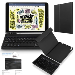 Custodia per iPad 9° 8° 7° Generazione 10.2 in Pelle Magnetica Smart Cover con Tastiera - Foto 1 di 13