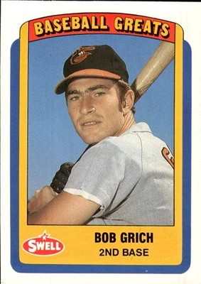 1990 Swell Baseball Greats #58 Bob Grich Baltimore Orioles - Image 1 of 2