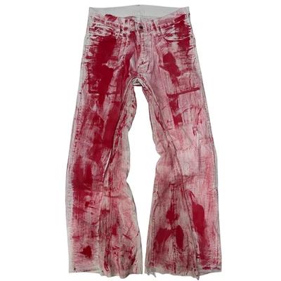 РЕДКИЕ заказные джинсы с широкими штанинами W32 L33 брызги крови белые красные Y2K готический гранж - Изображение 1 из 2