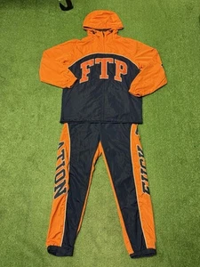 FTP Spellout Graphic Tracksuit Blue/Orange Size Medium Grunge Rare *Sold Out* - Picture 1 of 20