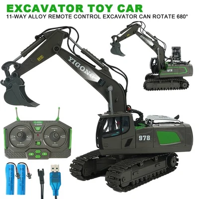 RC ferngesteuerter Bagger 2.4GHz, Metallbauteile Schaufelbagger Baufahrzeug NEU - Bild 1 von 4