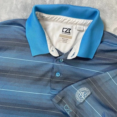 Camisa Polo Cutter Buck Para Hombre Talla L Azul CB DryTec Summit Chase Coutry Club Foto 1 de 4