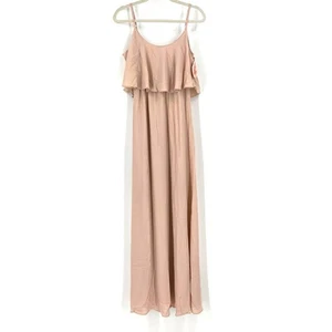 Maxi Vestido Show Me Your MuMu Caitlin Volantes Polvoriento Rubor Crujiente Pequeño Nuevo con Etiquetas - Imagen 1 de 11