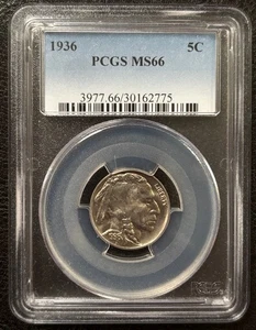 1936 Buffalo Nickel 5C PCGS MS66 (#936) - Bild 1 von 7