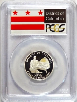 2009-S  SILVER WASHINGTON QUARTER DISTRICT OF COLUMBIA FLAG LABEL  PCGS PR70DCAM - Image 1 of 3