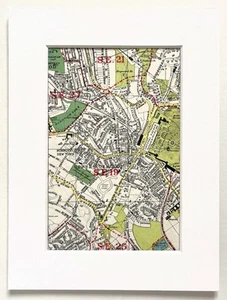 Vintage c. 1950 London Map - Mounted - SYDENHAM, CRYSTAL PALACE, NORWOOD, 39 - Picture 1 of 1
