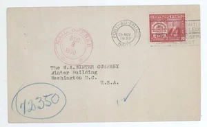 Nov 25 1930 Port Au Prince Haiti #321 to Washington DC MAIL OPENER Cancel Cover - Picture 1 of 1