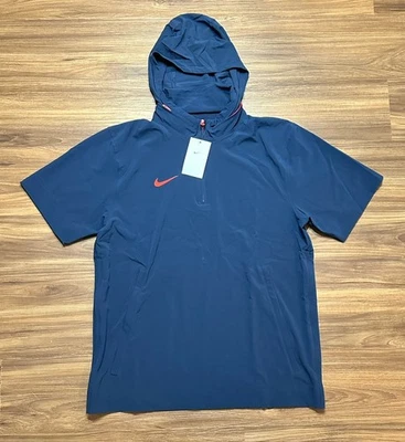 Nike Lightweight Coaches Jacket SS Woven Hoodie Blue (FJ9548-421) Men's Sz M - Image 1 of 4