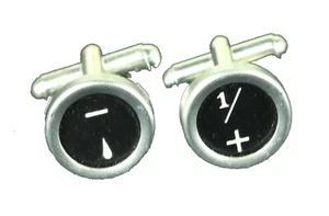 + PLUS MINUS Manschettenknöpfe Schreibmaschinentaste Miniblings Mathematik schw. - Picture 1 of 5