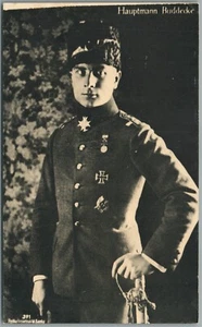 POSTAL ANTIGUA ALEMANA ALEMANA DE LA AVIACIÓN MILITAR TEMPRANA ACE HAUPTMANN BUDDECKE ERA WWI - Imagen 1 de 2