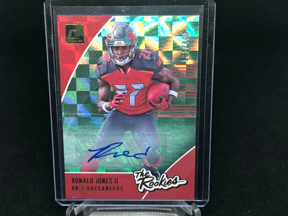RONALD JONES II 2018 PANINI DONRUSS THE ROOKIES CHECKERBOARD AUTO RC #D 181/499 - Image 1 of 1