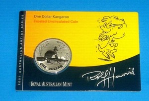2007 Rolf Harris Kangaroo Coin on Card of Issue Nice Scarce