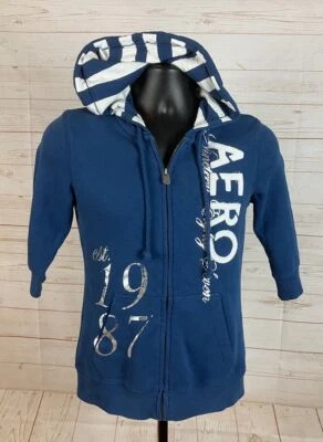 Aeropostale Zip Up Hooded Jacket Girls Size Medium Blue Pre Owned ST47 - Image 1 of 4