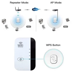Ripetitore segnale wifi wireless-n 2.4GHz wps 300Mbps amplificatore piu rete a e - Photo 1/6