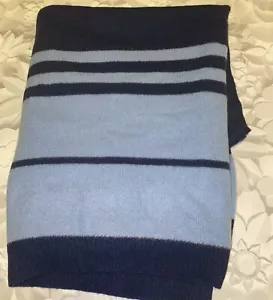 Women's Halogen Stripe Cashmere Scarf, One Size - Blue NWT $132.90 - Picture 1 of 4