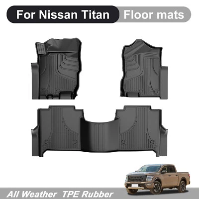 3D TPE Floor Mats Carpet For 2017-2024 Nissan Titan/16-24 Titan XD Crew Cab Car Foto 1 de 4