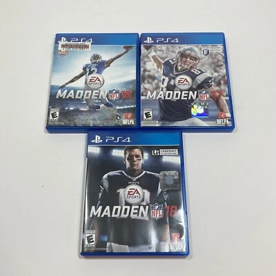 Madden NFL Football Lot Madden NFL 16, 17 & 18 (Sony Playstation 4 PS4) - Image 1 of 4