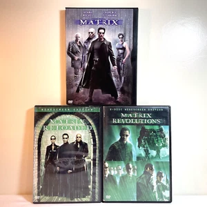THE MATRIX / THE MATRIX RELOADED / THE MATRIX REVOLUTIONS (DVD) Keanu Reeves - Picture 1 of 13