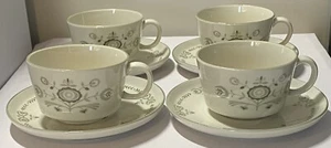 Set of 4 FRANCISCAN Cups and Saucers HERITAGE PATTERN Discovery Family China EUC - Picture 1 of 8