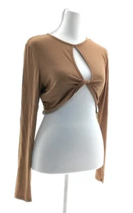 Liberty Love Womens Blouse Long Sleeve Round Neck Pullover Size L Color Brown - Picture 1 of 4