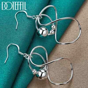 DOTEFFIL 925 Sterlingsilber geometrisch glatt Perlen Ohrring Mode Schmuck - Bild 1 von 6