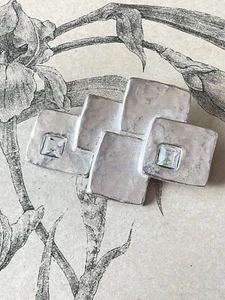 Jolie Broche Vintage Maria Calderon Métal argenté - Moderniste - Picture 1 of 2