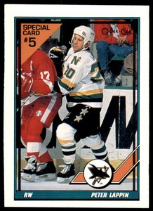 1991-92 O-Pee-Chee Sharks & Russians Inserts Peter Lappin San Jose Sharks #5S