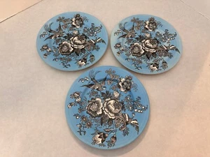Set of (3) - Victorian English Pottery Edward Challinor - Blue Floral 11" Dinner - Picture 1 of 5