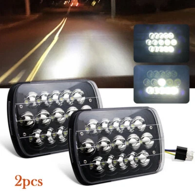 Faros LED 2x7" 7X6 negros halo haz alto/bajo para camioneta Mazda B2200 B2600 Foto 1 de 4