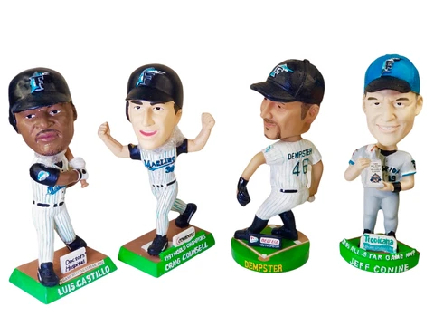 VINTAGE FLORIDA MARLINS MLB CASTILLO, CONINE, COUNSELL, DEMPSTER SGA BOBBLEHEADS Cover