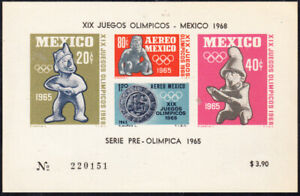 Mexico #MiBl3 MNH S/S 1965 Olympics Pre-Columbian Art [C310a]