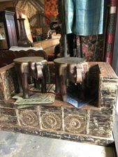 Vintage Tables Decorative Wooden Elephant bRASS Hand Carved Cladded Accent Table