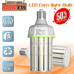 480V 100W LED Corn Cob Light Bulb, E39 Mogul Base 15,000LM (Eqv.400W MH/HPS/HID) - Picture 1 of 15