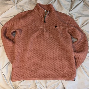 Eddie Bauer Men's Fortify Quilted 1/4 Zip Sweatshirt Pullover Burnt Orange Sz M - Picture 1 of 9