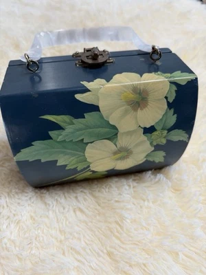 Vintage Metal Purse with Lucite Handle Made In Italy - Image 1 of 4